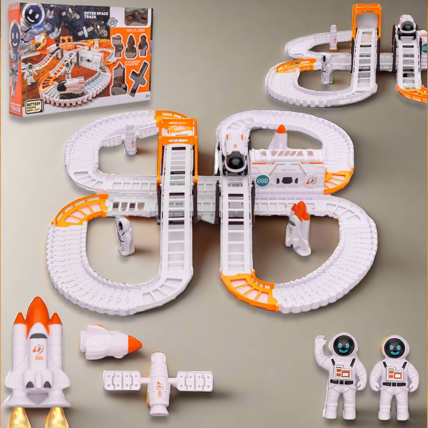 Outer Space Race Track Set For Kids Toys (1 Set) Outer Space Race Track Set For Kids Toys (1 Set)